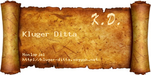 Kluger Ditta névjegykártya
